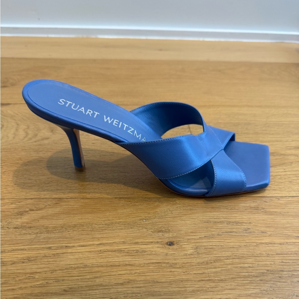 Stuart Weitzman Carmen Sandal in Blue Steel - Picture 5 of 6